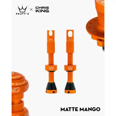 Peatys x Chris King Tubeless MK2 Valves Matte Mango