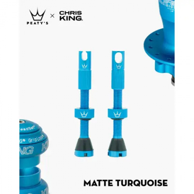 Peatys x Chris King Tubeless MK2 Valves Matte Turquoise