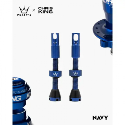 Peatys x Chris King Tubeless MK2 Valves Navy