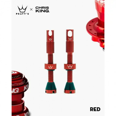 Peatys x Chris King Tubeless MK2 Valves Red