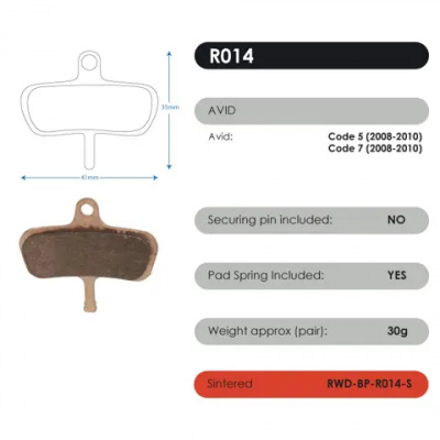 RWD Red Sintered Brake Pads