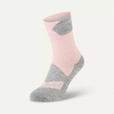 SealSkinz Bircham Waterproof All Weather Ankle Length Sock Pink/Grey Marl