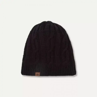 SealSkinz Blakeney Waterproof Cold Weather Cable Knit Beanie Hat Black