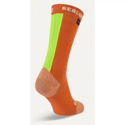 SealSkinz Briston Waterproof All Weather Mid Length Sock with Hydrostop Orange