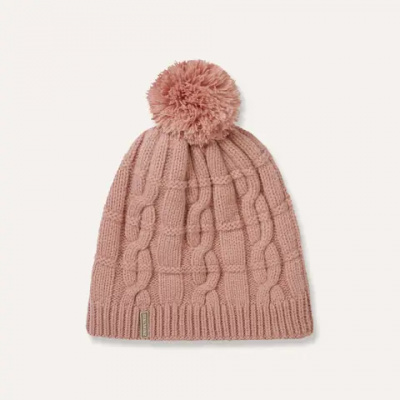 SealSkinz Hemsby Waterproof Cold Weather Cable Knit Bobble Hat Pink