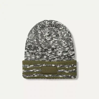 SealSkinz Horsey Waterproof Twisted Yarn Beanie Black/White/Olive