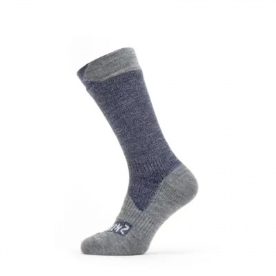 SealSkinz Raynham Waterproof All Weather Mid Length Sock Navy Blue/Grey Marl