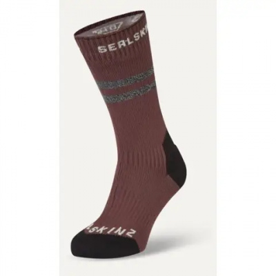 SealSkinz Runton Waterproof Cold Weather Mid Length Sock with Hydrostop Burgundy