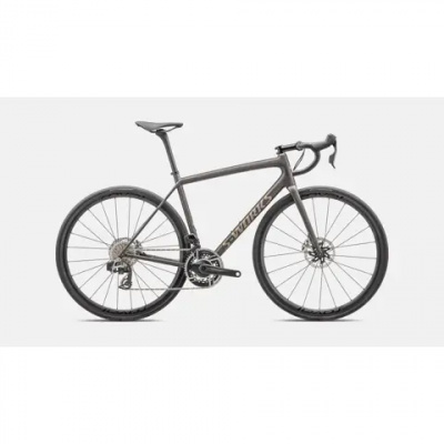 Specialized Aethos S-Works Red AXS Road Bike 2025 Satin Doppio/Gunmetal Dry Brushed/Gold Pearl