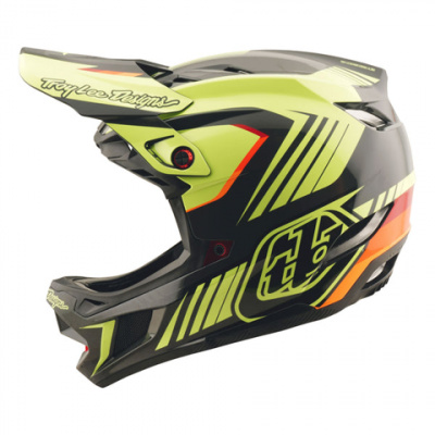 Troy Lee D4 Polyacrylite Full Face MTB Qualifer Helmet Black/Yellow