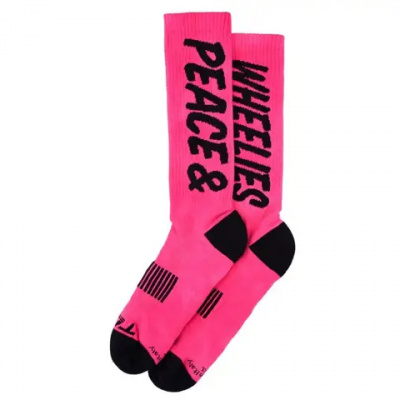Troy Lee Designs Peace and Wheelies Performance MTB Socks Fuchsia