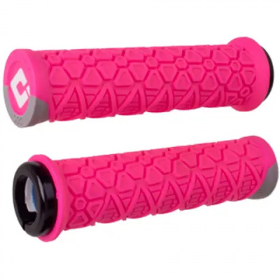 Vanquish MTB Lock On Grips 135mm - Pink/Grey