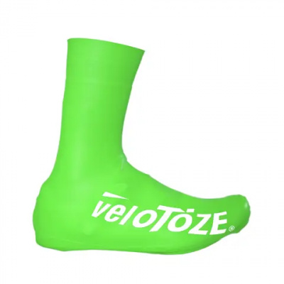 VeloToze Aero OverShoe Tall Hi Viz Green/White Logo