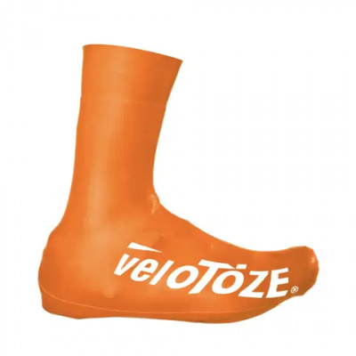 VeloToze Aero OverShoe Tall Hi Viz Orange/White Logo