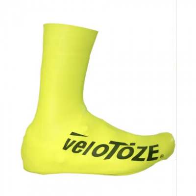 VeloToze Aero OverShoe Tall Hi Viz Yellow/White Logo
