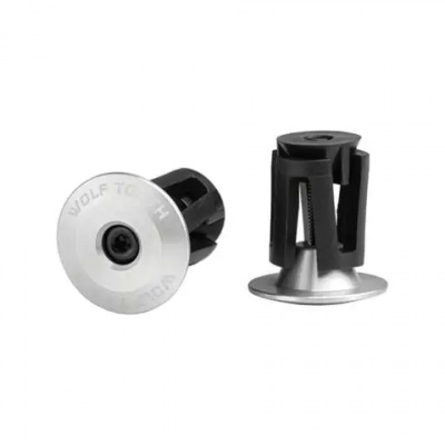 Wolf Tooth Alloy Bar End Plugs Raw Silver One Size