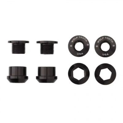 Wolf Tooth Chainring Bolts For 1X Set of 4 Black