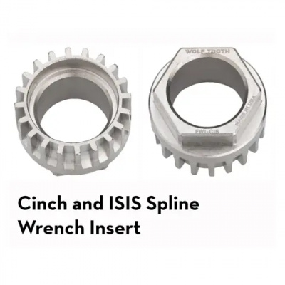 Wolf Tooth Pack Wrench Cinch and ISIS Spline Inserts Silver