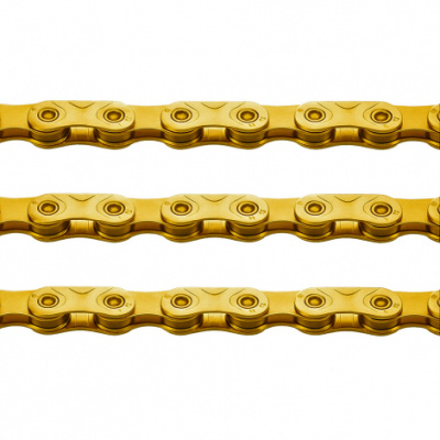 KMC X Flat Ti-N Gold Pre-Waxed Chain -12/13 Speed