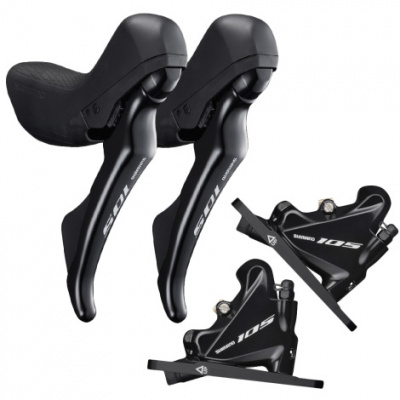 Shimano 105 R7020 Hydraulic Disc STI Levers & R7070 Flat Mount Disc Calipers