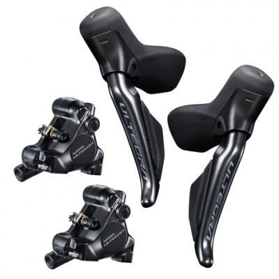 Shimano Ultegra R8170 Di2 Hydraulic Disc STI Levers & R8170 Flat Mount Disc Brake Set