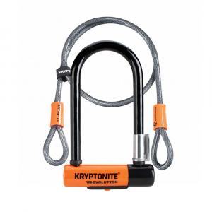 Kryptonite Evolution Mini-7 Lock with Cable + Flexframe Bracket Sold Secure Gold