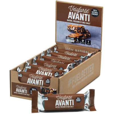 Veloforte Avanti Natural Energy Bar with Sea Salt Box of 12 x 62g Bars