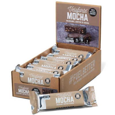 Veloforte Mocha Natural Vegan Protein Bar Box of 12 x 70g Bars