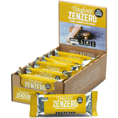 Veloforte Zenzero Natural Energy Bar Box of 12 x 62g Bars