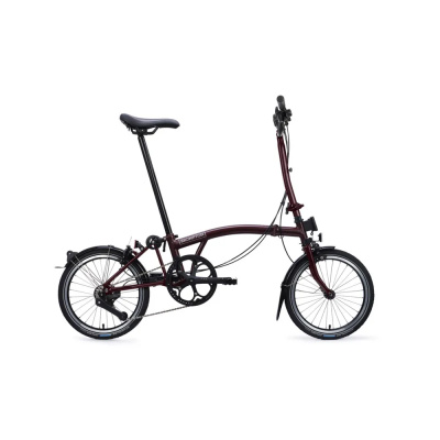 Brompton C Line 4-Speed Red Plum High Bar with Super Roll+