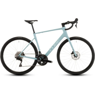 Cube Attain C:62 Race Road Bike In Skylight Blue/Cyan
