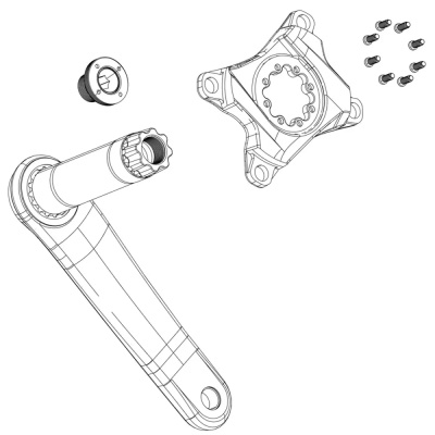 SRAM Self-Extracting M18/30 Dub Crank Arm Bolt Kit
