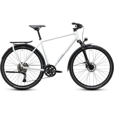 Cube Kathmandu Pro Hybrid Bike in Metallicwhite and Chrome