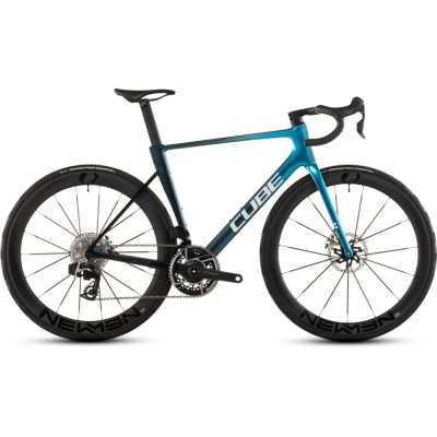 Cube Litening Air C:68X SLX Road Bike in Chromeblue and Liquidblue