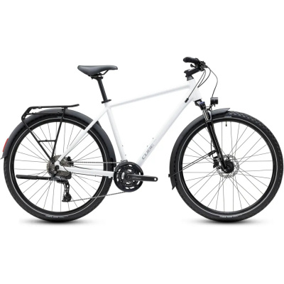 Cube Nature Pro FE Hybrid Bike in Metallicwhite and Reflex