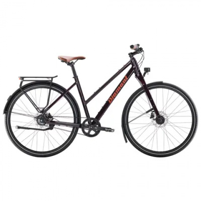 Diamant Mahon Style Plus Mid Step Hybrid Bike in Schwarzkirsch Metallic
