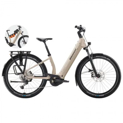 Diamant Suvea Trip Plus Low Step 600Wh Electric Hybrid Bike in Lehmbeige