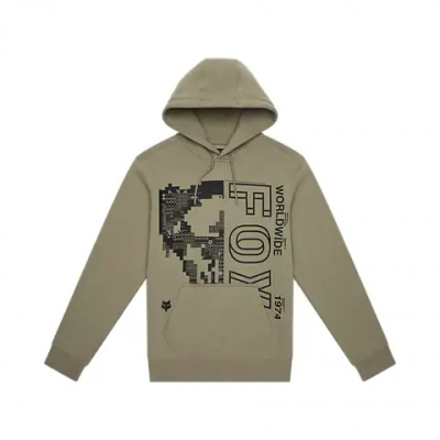 Fox Image Skull Pullover Hoodie in Adobe