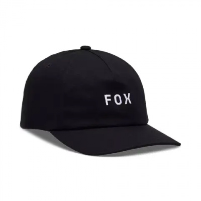 Fox Wordmark Adjustable Hat in Black and White