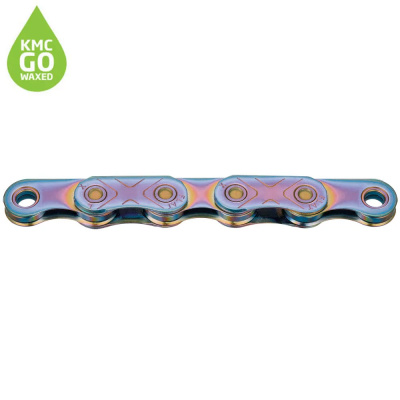 KMC X Flat 126 Links 12/13 Speed Waxed Chain in Aurora Blue