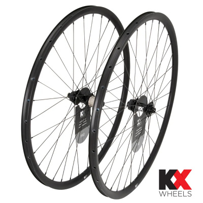 KX Pro 700c Road Disc Tubeless Thru Axle Wheelset In BLACK