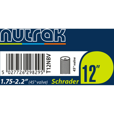 Nutrak Schrader inner Tube with 45 Degree Bent Valve - 12 x 1.75