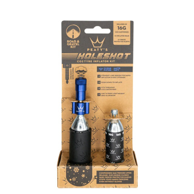 Peaty's Holeshot CO2 Tyre Inflator in Navy - Road And Gravel 16g
