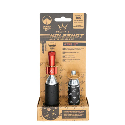 Peaty's Holeshot CO2 Tyre Inflator in Red - Road And Gravel 16g