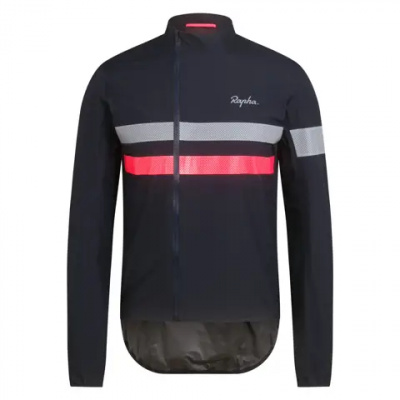 Rapha Brevet GoreTex Rain Jacket in Navy High Vis Pink and White