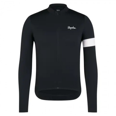 Rapha Men's Core Thermal Long Sleeve Jersey in Black and White