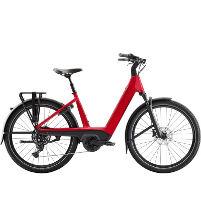TREK Charter+ 4 R9 Lowstep 800Wh Electric Hybrid Bike in Fury Red
