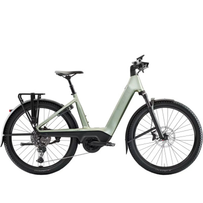 TREK Charter+ 4 Trail 540Wh Lowstep Electric Hybrid Bike in Lichen Green