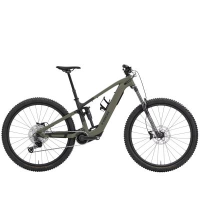 TREK Fuel+ EX 5 Gen 2 580Wh Electric Full Suspension Mountain Bike in Matte Olive Grey and Trek Black