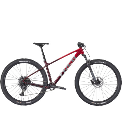 TREK Marlin 7 Gen 3 Hardtail Mountain Bike in Fury Red and Lithium Grey Fade